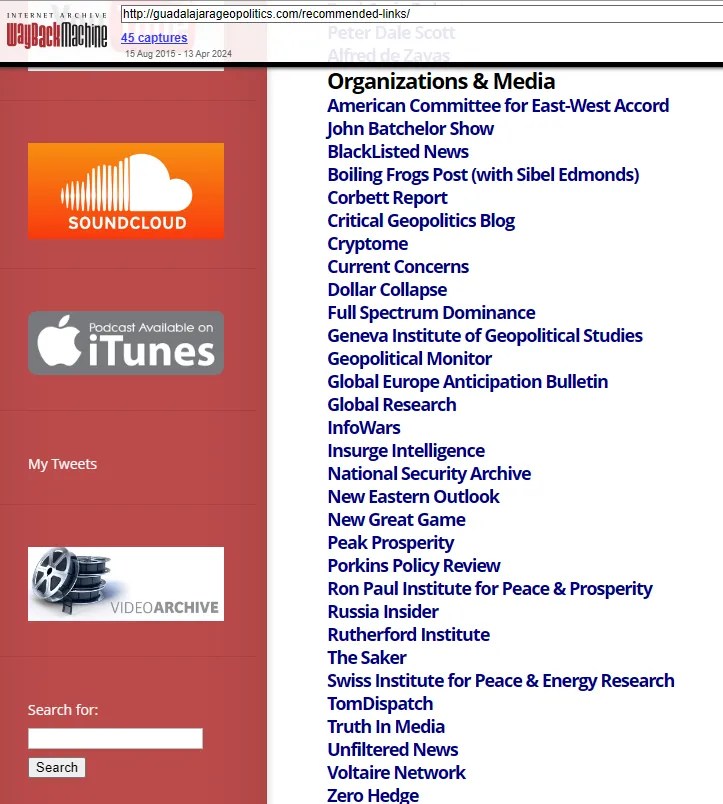 Geopolitics and Empire Archived page of Organizations and Media